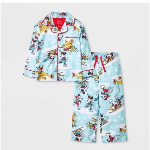 Disney Other - Disney Mickey Mouse & Friends Matching Family Pajamas SZ 18M Cozy Winter 2pc NEW
